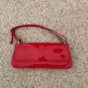 Ann Taylor Red Baguette Handbag